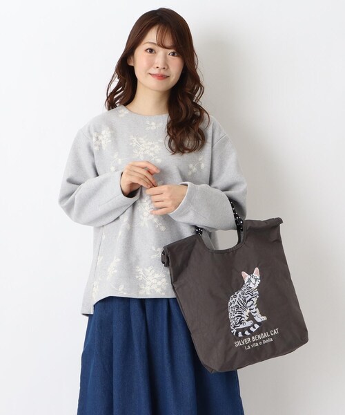 ji♡　刺繍バッグ WEB限定】アニマル刺繍コードトート（ショルダーバッグ