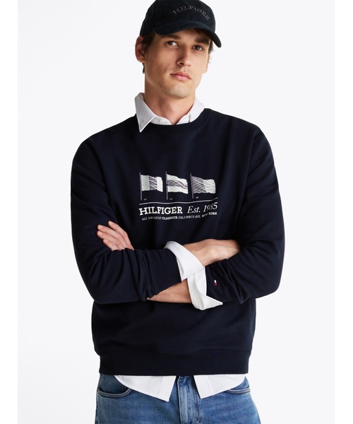 トミー ヒルフィガー（ ）/ヒルフィガーフラッグクルーネックトレーナー TOMMY HILFIGER（トミー・ヒルフィガー） トレーナー スウェット