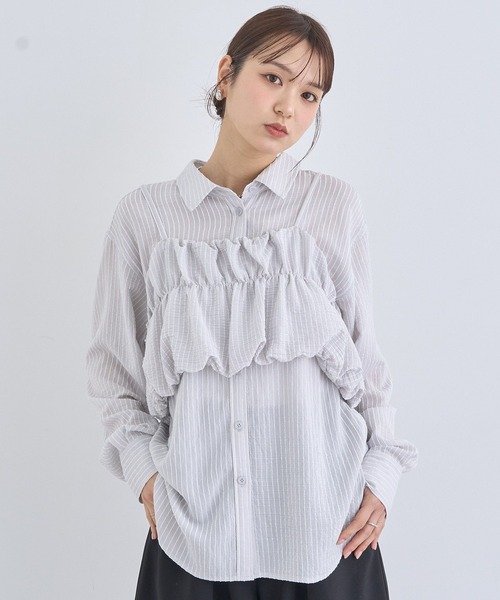 INDIVI GALLEST ブラウス シャツ バルーンビスチェ INDIVI GALLEST ブラウス シャツ バルーンビスチェ レディース