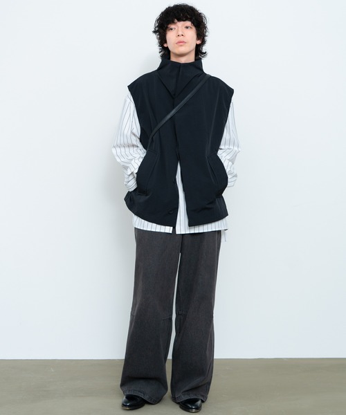 SINSS ベスト ジレ Loose silhouette nylon vest / ルーズ