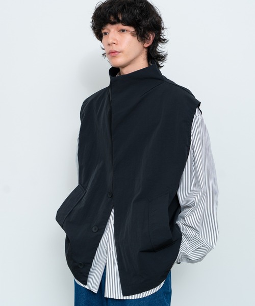 SINSS ベスト ジレ Loose silhouette nylon vest / ルーズ