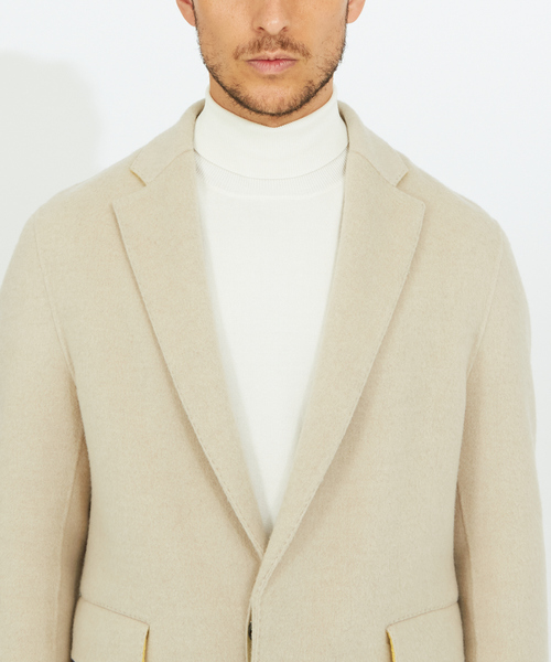 定価８万 超美品 デザインワークス チェスターコート 48 メンズL キャメル 定価8万 超美品 デザインワークス チェスターコート 48 メンズL