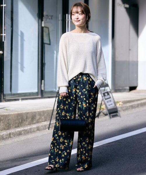 【2025SS】SLOBE IENA リネン混畦ニット ネイビー スローブ イエナ SLOBE IENA 《追加》リネン混畦ニット