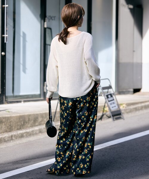 SLOBE IENA ニット セーター リネン混畦ニット レディース