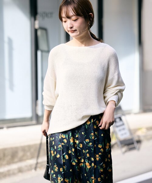 新品SLOBE IENA リネン混畦ニット　完売品 リネン混畦ニット（ニット／セーター）｜SLOBE IENA（スローブ