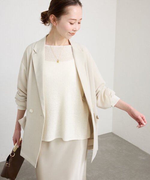 【今期・完売・紙タグ付】SLOBE IENAのリネン混畦ニット リネン混畦ニット（ニット／セーター）｜SLOBE IENA（スローブ