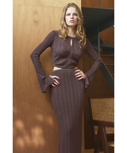 Estella.K ワンピース Alessia Knit Dress カットアウトランダム