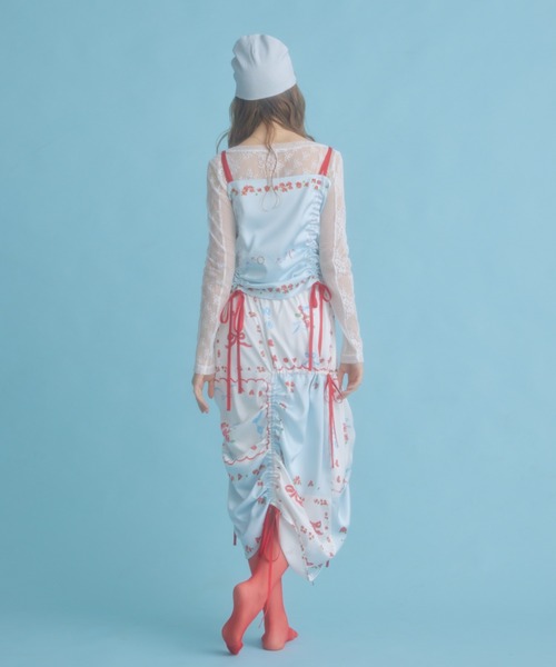 monepine オリジナルプリントギャザースカート original print gather skirt/オリジナルプリントギャザー