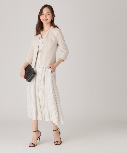 なつお　Ｃジャケット セットアップ／手洗い可】ハーフスリーブシアージャケット（テーラード