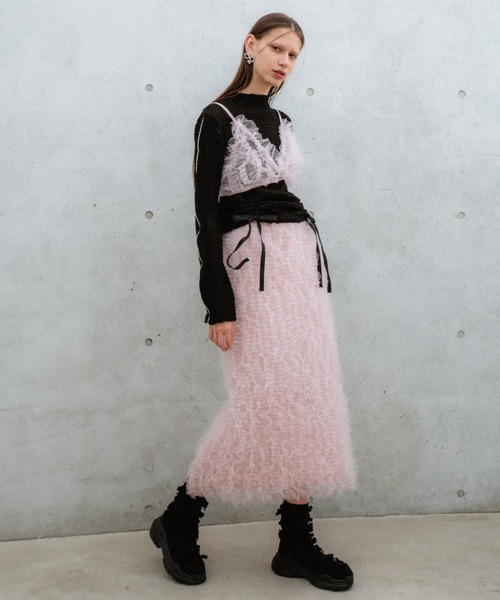 HONEY MI スカート tulle frill straight skirt : ZOZOTOWN