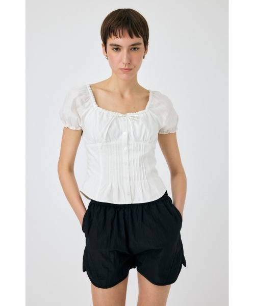 moussy - MOUSSY PUFF SLEEVE TUCK ブラウス moussy｜PUFF SLEEVE CORSET FIT ブラウス | Rakuten Fashion