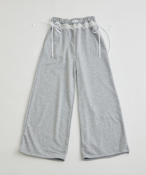 OLIVE des スウェットパンツ ジャージ ウエストフリルスウェット
