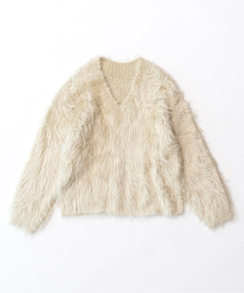 MAISON SPECIAL（メゾンスペシャル） Vネックニット FREE ピンク