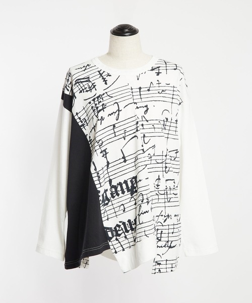 tシャツ モーツァルトスコアＰ天竺　ステップＴ レディース メンズ gomme tシャツ モーツァルトスコアP天竺 ステップT レディース
