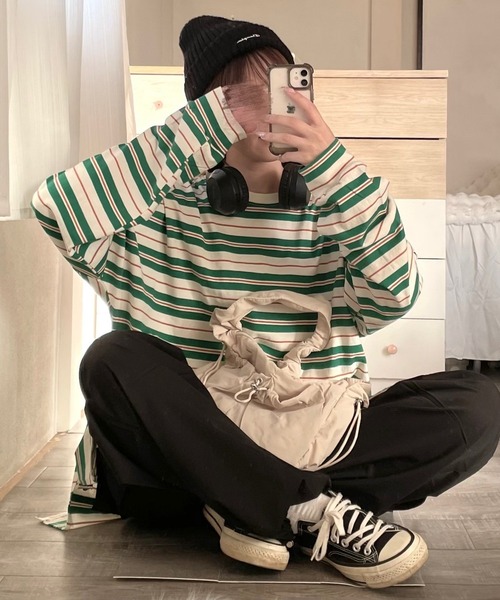 tシャツ 「追加」ビックボーダープルオーバー レディース ビッグシルエット ボーダー オーバーサイズ 半袖 Tシャツ