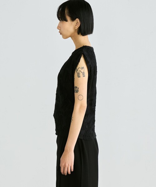 tシャツ バックドレープ ノースリーブ トップス レディース Demi-Luxe BEAMS（デミルクス ビームス）【8/7再値下げ】バック