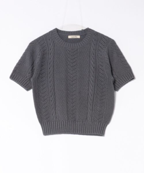 unfil / 半袖ニット unfil 「UNFIL」 半袖ニット 1 グレー レディース : ZOZOTOWN