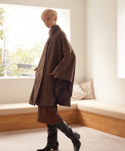 ETRE TOKYO（エトレトウキョウ） ポンチョ FREE ブラウン レディース