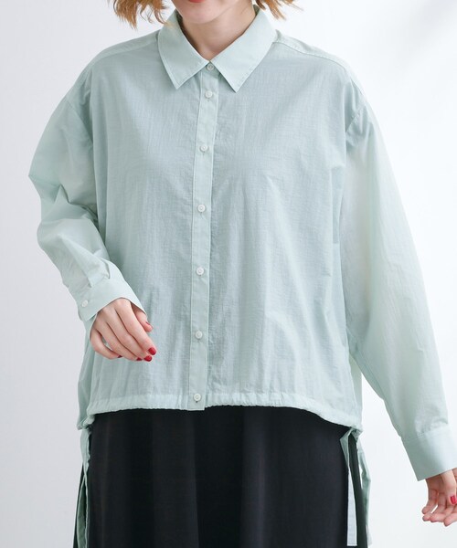 シャツ/ブラウス(長袖/七分) 23SS GOOD GRIEF SHEER GATHER SHIRT grove（グローブ） ブラウス シャツ 「UVカット/洗える」クロップド