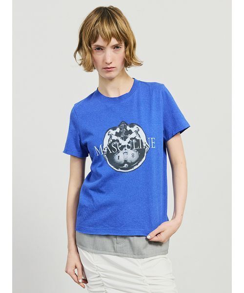 tシャツ MASCULINE Cut-off Print T-shirt レディース