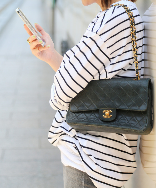「Deuxieme Classe」 長袖カットソー FREE ブラック レディース Deuxieme Classe 「Deuxieme Classe」 長袖カットソー FREE