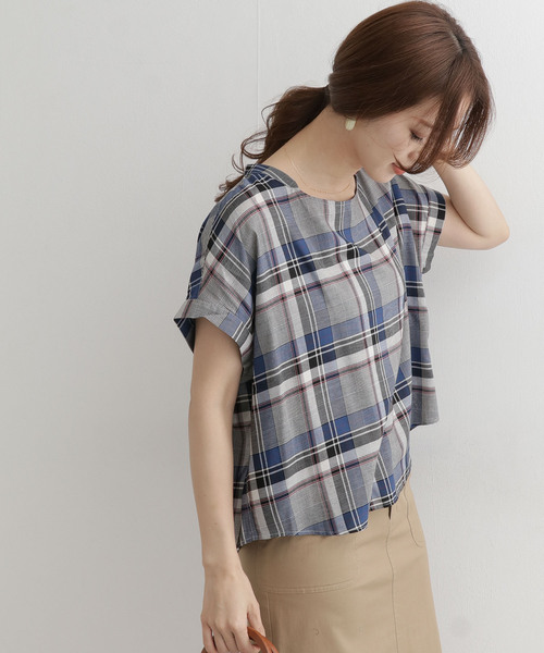 「URBAN RESEARCH DOORS」 半袖ブラウス ONE ブルー レディース