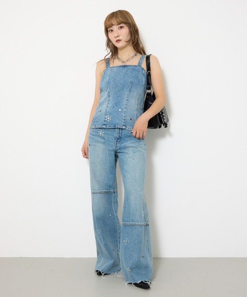SLY ジーンズ デニム デニムパンツ STUDS SEAM DESIGN FLARE PT