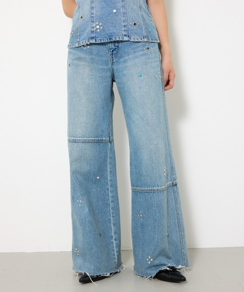 SLY ジーンズ デニム デニムパンツ STUDS SEAM DESIGN FLARE PT