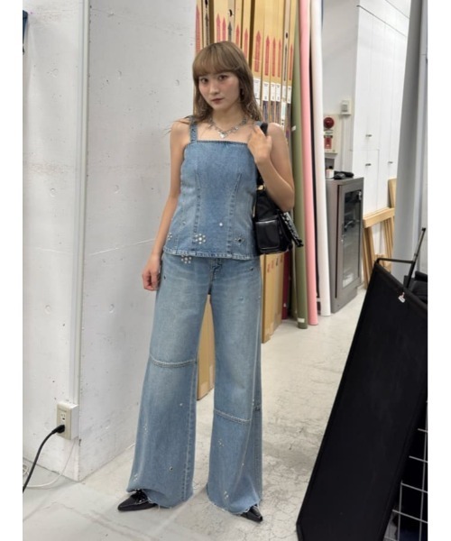 SLY（スライ） ジーンズ デニム デニムパンツ STUDS SEAM DESIGN FLARE