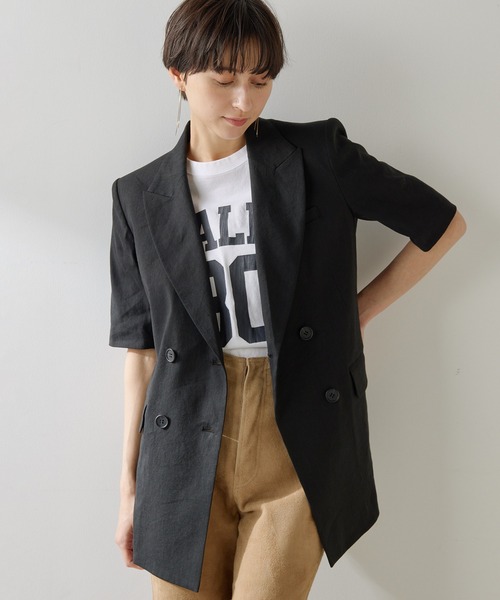 【未使用】whim gazette ジャケット　テーラード　手洗い可　日本製 Whim Gazette（ウィム ガゼット） テーラードジャケット FREE ホワイト