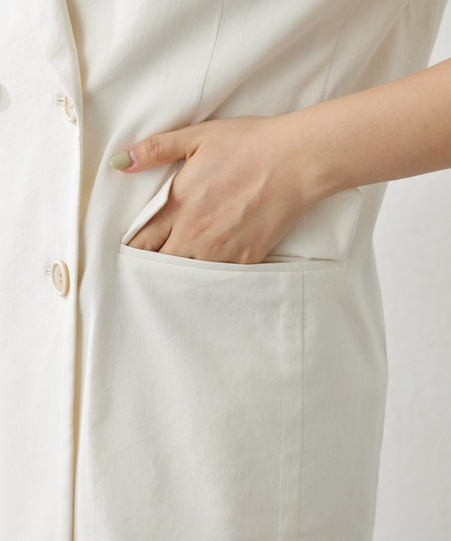 【未使用】whim gazette ジャケット　テーラード　手洗い可　日本製 Whim Gazette（ウィム ガゼット） テーラードジャケット FREE ホワイト