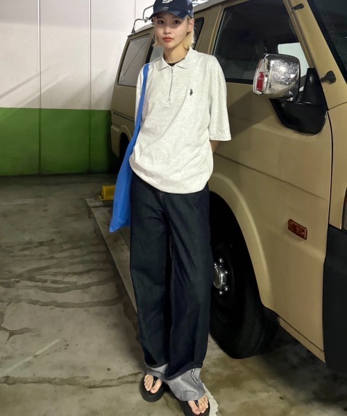 「U.S. POLO ASSN.」 半袖ポロシャツ L ネイビー レディース_画像4