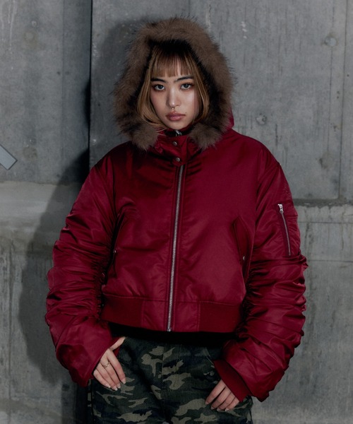 GOSSIP CLUB ma1 ma-1 フード付きMA1 レディース メンズ : ZOZOTOWN