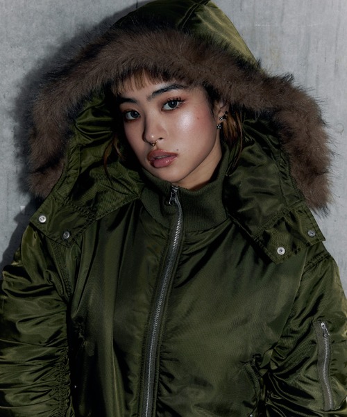 GOSSIP CLUB ma1 ma-1 フード付きMA1 レディース メンズ : ZOZOTOWN