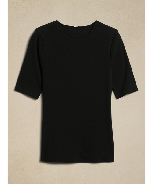 [BANANA REPUBLIC] короткий рукав футболка M черный женский 