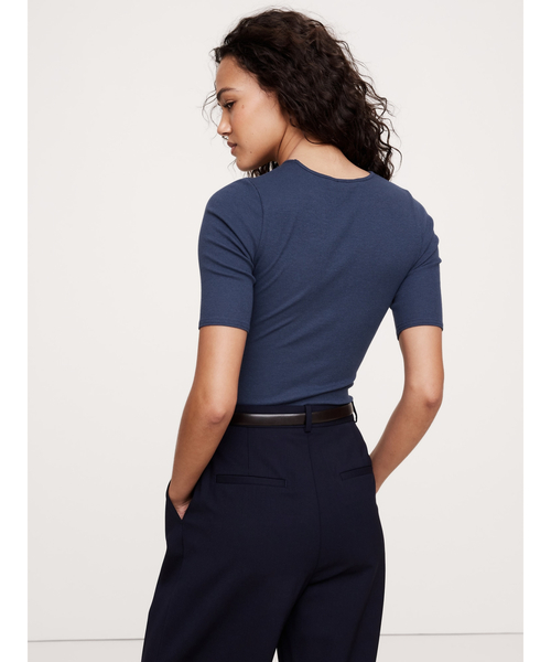 [BANANA REPUBLIC] короткий рукав футболка M черный женский 