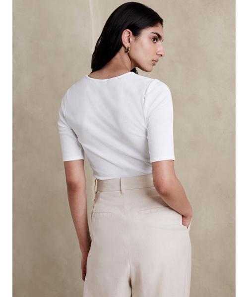 [BANANA REPUBLIC] короткий рукав футболка M черный женский 