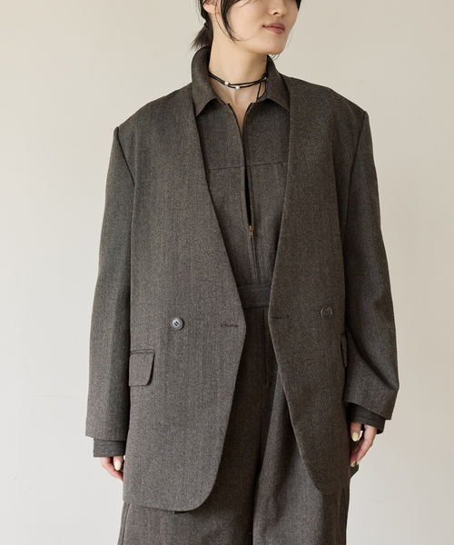 IENA LA BOUCLE イエナ　ジャケット　ウール IENA LA BOUCLE（イエナラブークル） ジャケット ノーカラージャケット