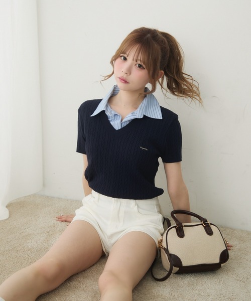 TITTY＆CO.（ティティーアンドコー） 半袖ニット FREE ネイビー