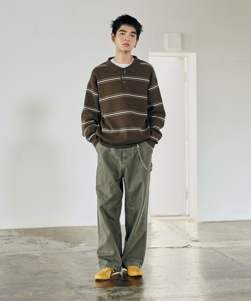 Bleme セーター ニット スウェットライク マルチボーダー ニット