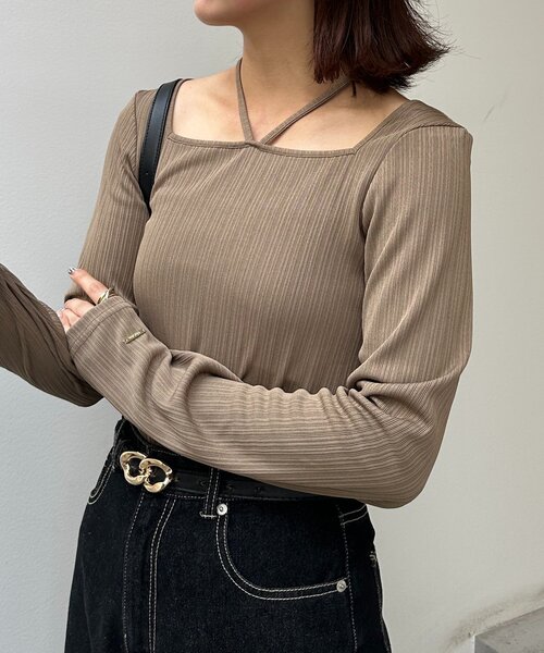 ホルターカットプルオーバー メッシュホルターネックプルオーバー（Tシャツ／カットソー）｜Spick