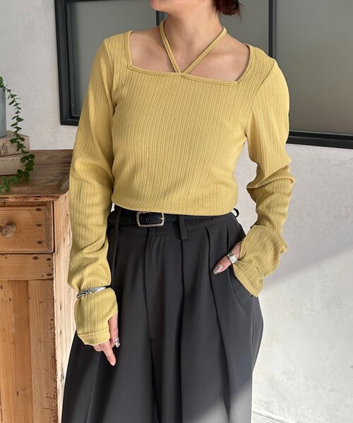 ホルターカットプルオーバー メッシュホルターネックプルオーバー（Tシャツ／カットソー）｜Spick