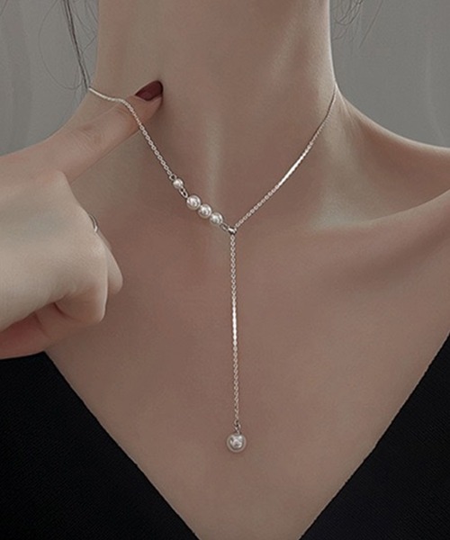 Blanc de Blue ネックレス Y字パールネックレス レディース : ZOZOTOWN