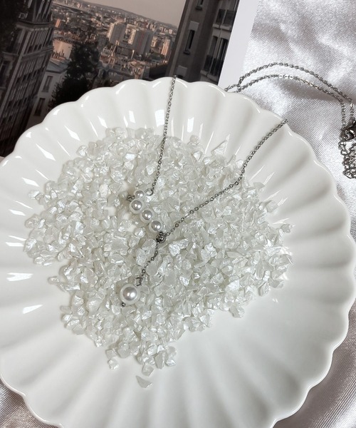 Blanc de Blue ネックレス Y字パールネックレス レディース : ZOZOTOWN