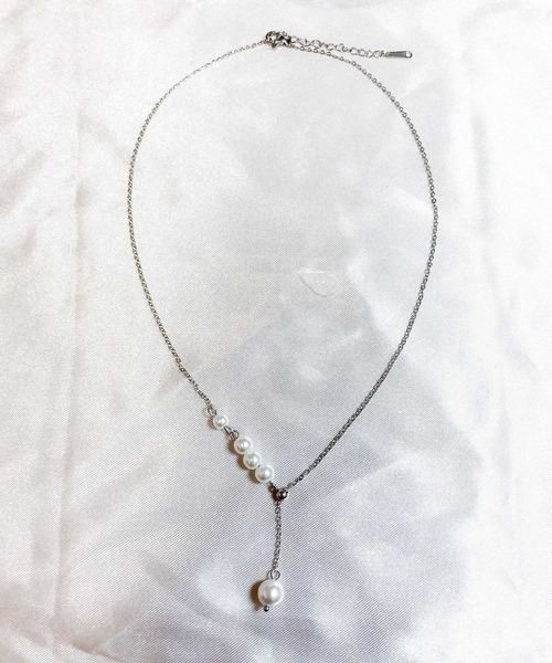 Blanc de Blue ネックレス Y字パールネックレス レディース : ZOZOTOWN
