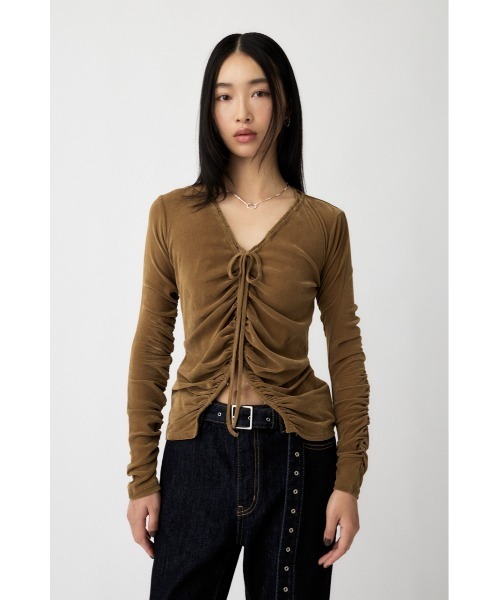 MOUSSY（マウジー） カーディガン SHEER VELOUR CARDIGAN / シアー