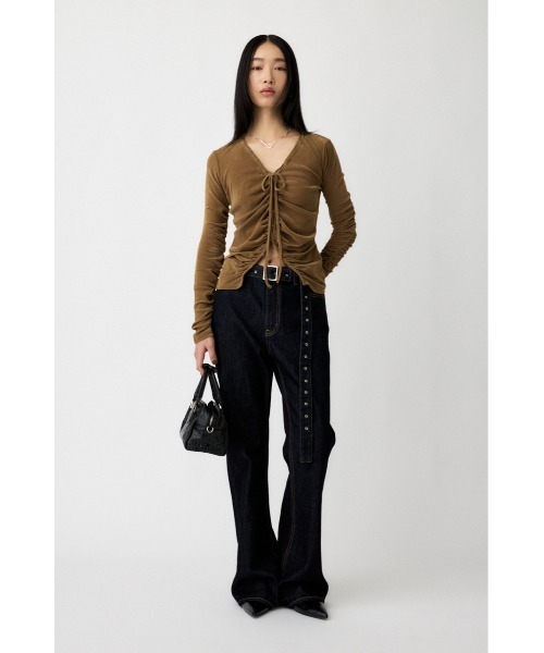 MOUSSY（マウジー） カーディガン SHEER VELOUR CARDIGAN / シアー