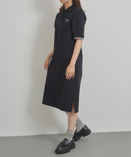 ☀︎美品。Fred Perry 半袖ワンピース ブラック FRED PERRY（フレッドペリー） ワンピース 半袖 「FRED PERRY」半袖