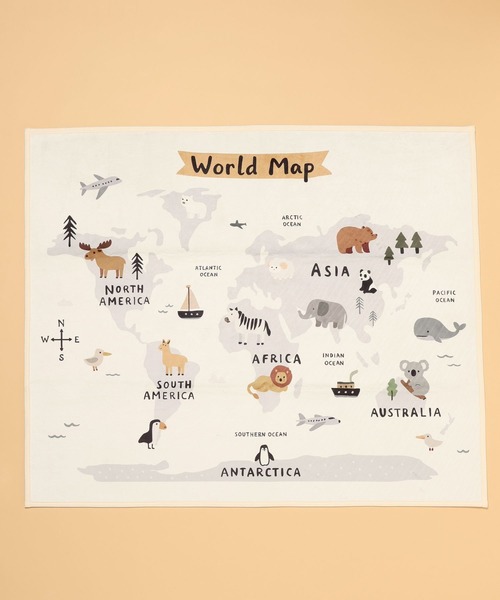 LAKOLE（ラコレ） ラグ ラグマット 「らこれキッズ」世界地図ラグ