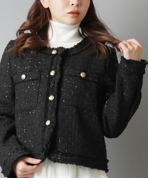 SPINNS（スピンズ） ジャケット ノーカラージャケット ノーカラー